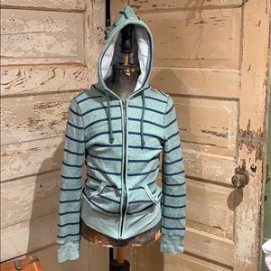 Boutique striped zippered hoodie